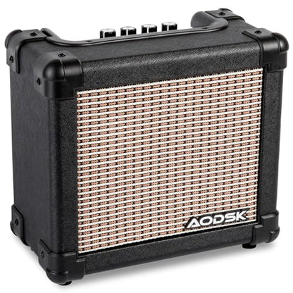 AODSK Mini Guitar Amp,5 Watt Combo Amp,Small Electric Guitar Amplifier,Portable Desktop Wireless Bluetooth Rechargeable Guitar Amplifier,Black