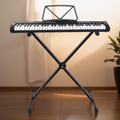 AODSK Single-X Keyboard Stand Adjustable Width & Height,Piano Stand with Locking Straps & Quick Release Mechanism-Adjust height in one second