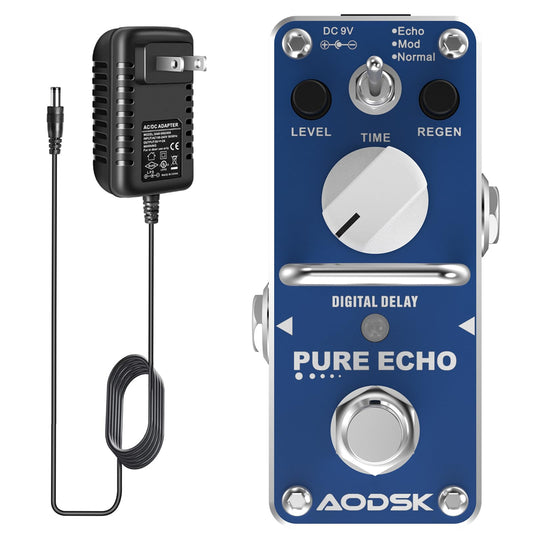 AODSK Electric Guitar Effect Pedal (Blue Digital Delay)