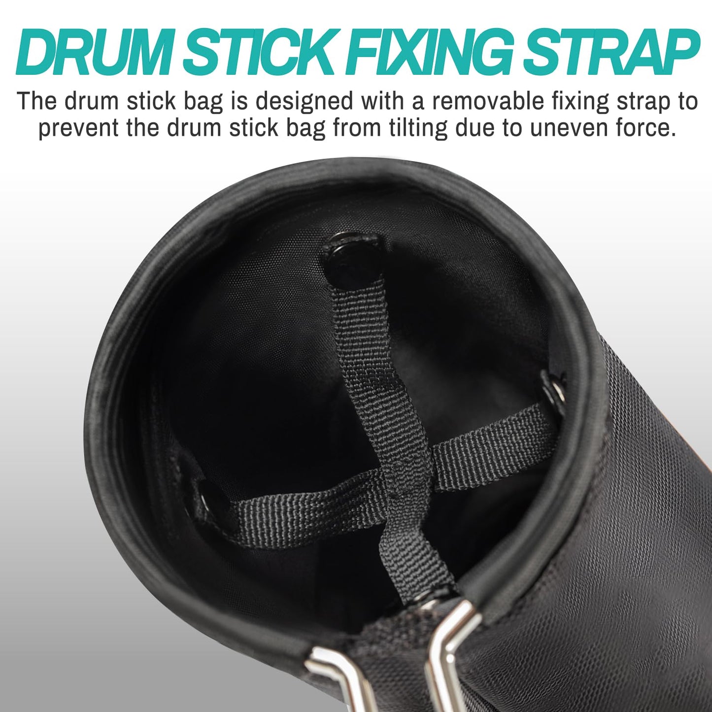 AODSK Drum Stick Holder,Adjustable Nylon Drum Stick Bag,Drum Stick or Brush Mallet Container Bag,Universal Clip-On Drum Stick Holder,Holds Up to 10 Pairs of Drum Sticks