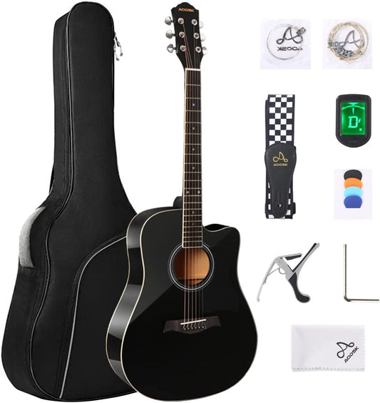 AODSK Acoustic Guitar Kit 41‘’ Black
