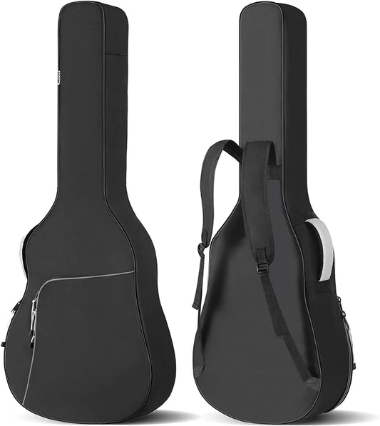 AODSK Acoustic Guitar Gig Bag 40 41 Inch 0.39Inch Extra Thick Sponge Overly Padded Guitar Case Adjustable Shoulder Strap,Black