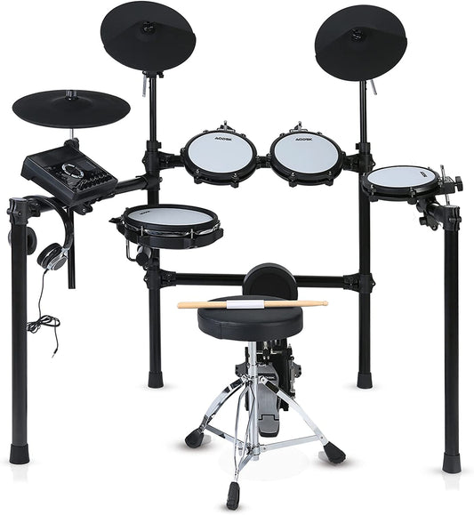 Electric Drum Sets,AODSK Electronic Drum kit Adults with 5 Drums 3 Cymbals,15 Kits and 225 Sounds,USB MIDI Connectivity,Mesh Drum Pads, Kick Pedal and Rubber Kick Drum