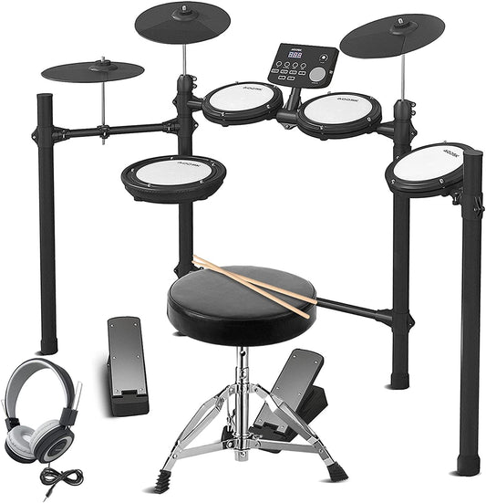 AODSK Electric Drum Set with 195 Sounds Electronic Drum Kit for Beginner Including Drum Sticks Drum Seats and Stick Headphones